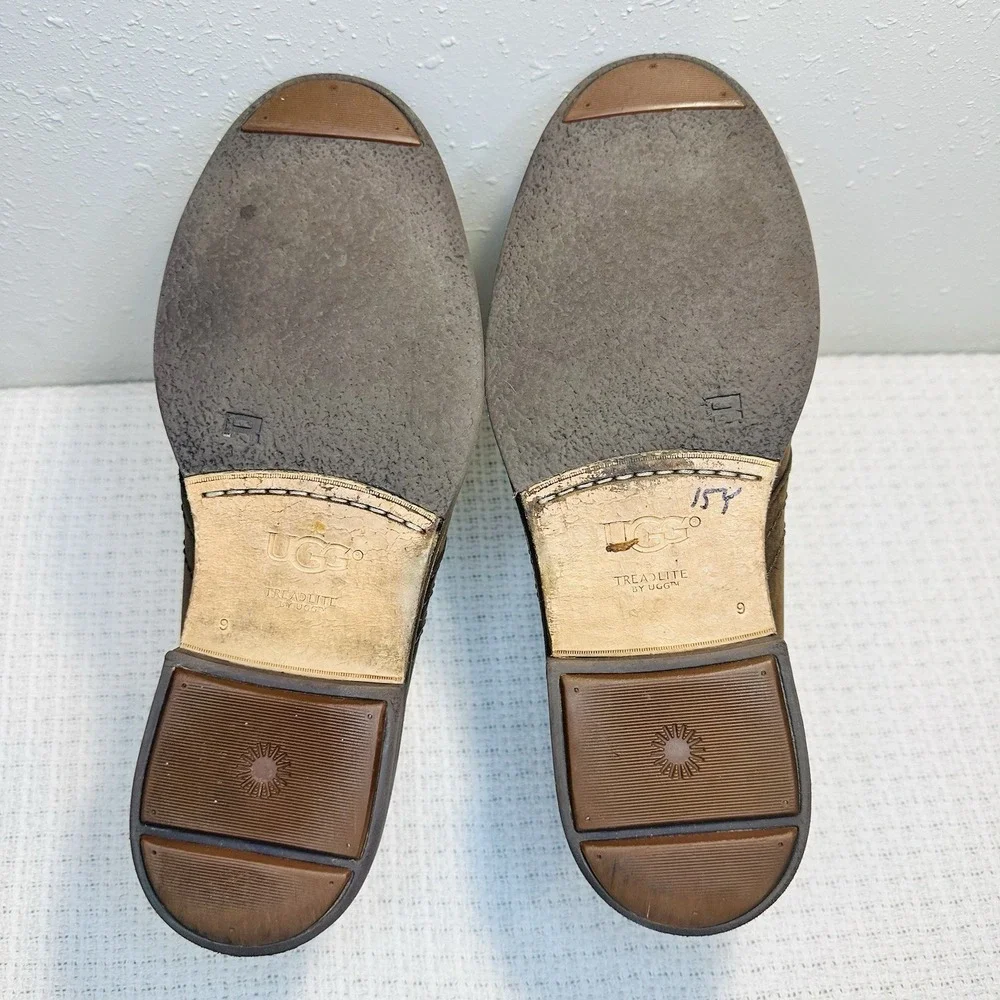 UGG Dagmann‎ Grizzly Brown Leather Chukka Boots Shoes Men's Size 9 New Insoles